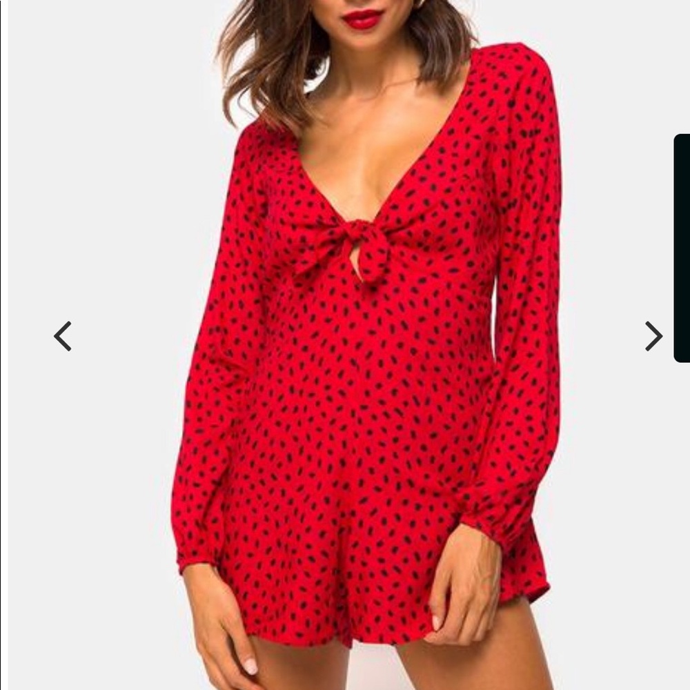 Romalo Playsuit in Mini Diana Dot Red and Black